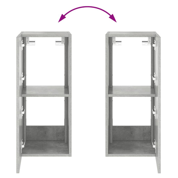 TV-Wandschrank mit LED Betongrau 30,5x35x70 cm