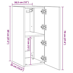 TV-Wandschrank mit LED Betongrau 30,5x35x70 cm