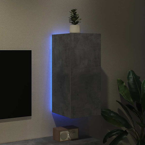 TV-Wandschrank mit LED Betongrau 30,5x35x70 cm