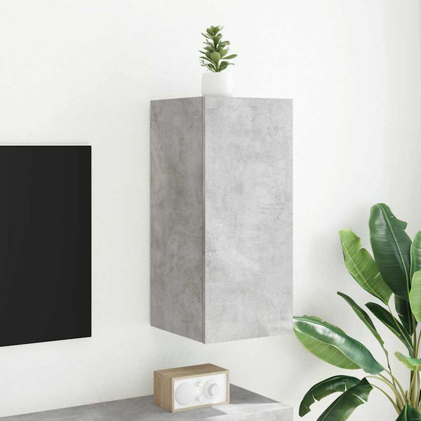 TV-Wandschrank mit LED Betongrau 30,5x35x70 cm