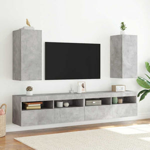 TV-Wandschrank mit LED Betongrau 30,5x35x70 cm