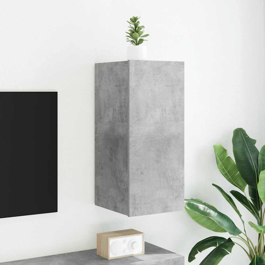 TV-Wandschrank mit LED Betongrau 30,5x35x70 cm