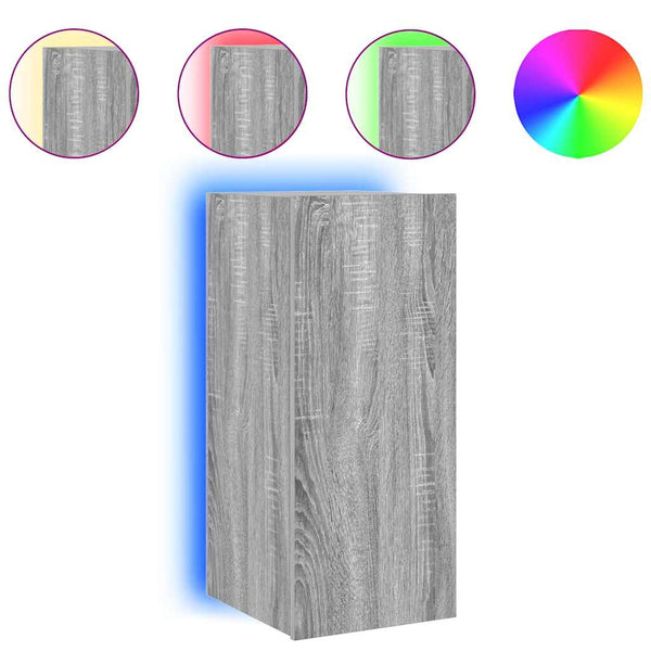 TV-Wandschrank Grau Sonoma mit LED