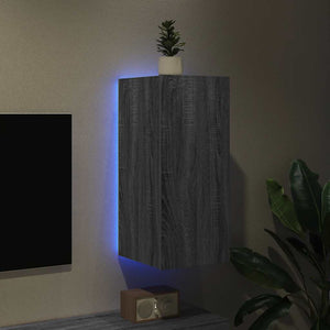 TV-Wandschrank Grau Sonoma mit LED