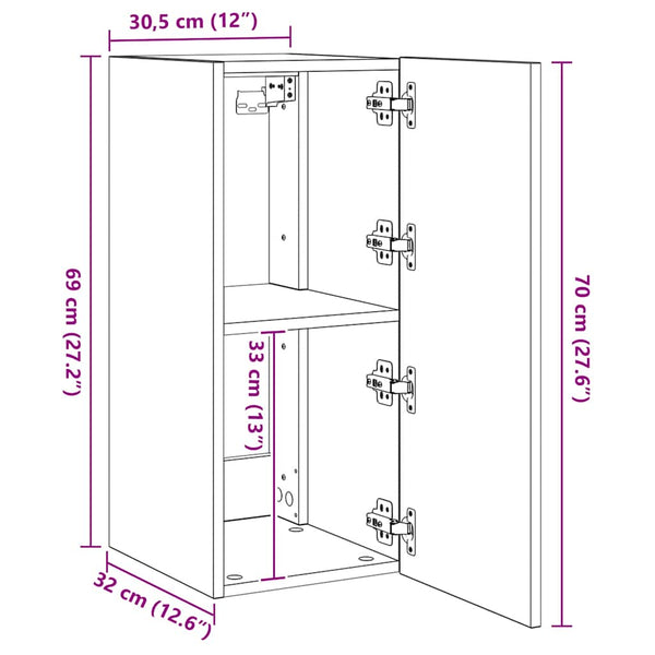 TV-Wandschrank mit LED Eichen-Optik