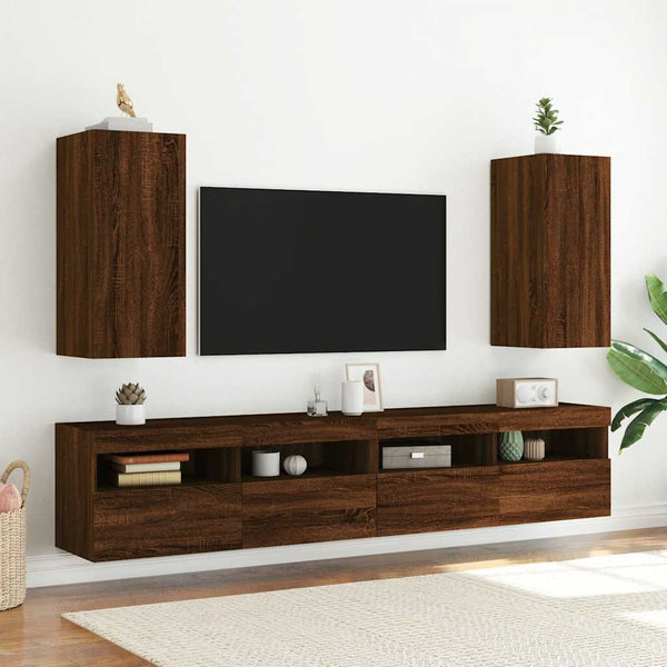 TV-Wandschrank mit LED Eichen-Optik