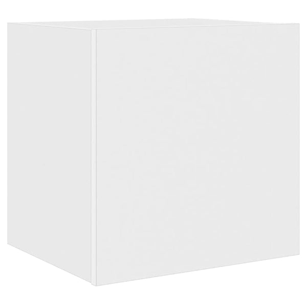 Weißer TV-Wandschrank mit LED