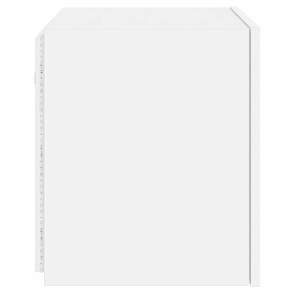 Weißer TV-Wandschrank mit LED