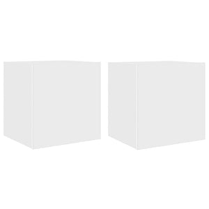 TV-Wandschränke mit LED, 2er Set, Weiß