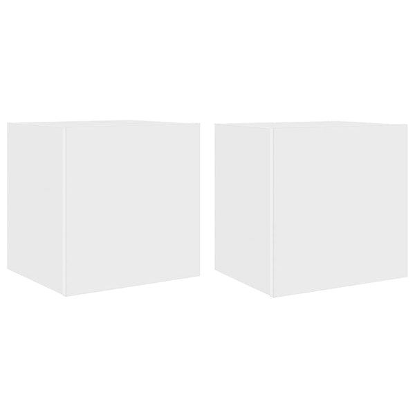 TV-Wandschränke mit LED, 2er Set, Weiß