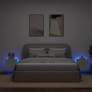 TV-Wandschränke mit LED, 2er Set, Weiß