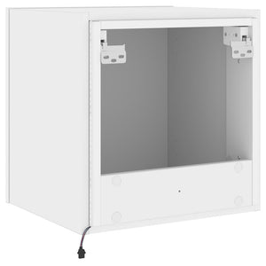 TV-Wandschränke mit LED, 2er Set, Weiß