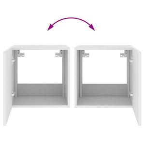 TV-Wandschränke mit LED, 2er Set, Weiß