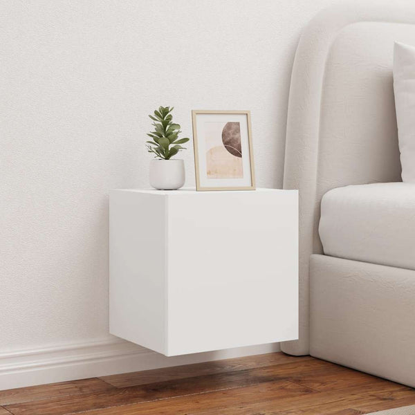 TV-Wandschränke mit LED, 2er Set, Weiß