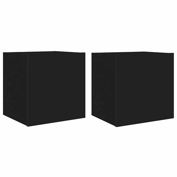 TV-Wandschränke mit LED Schwarz 2er-Set