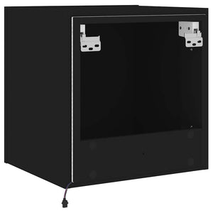 TV-Wandschränke mit LED Schwarz 2er-Set