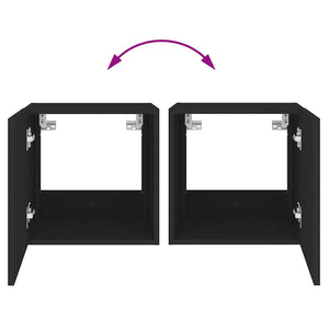 TV-Wandschränke mit LED Schwarz 2er-Set