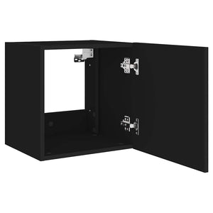 TV-Wandschränke mit LED Schwarz 2er-Set