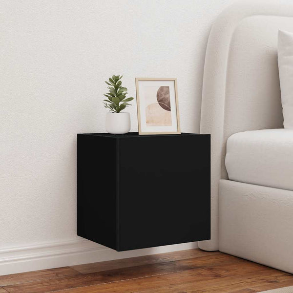 TV-Wandschränke mit LED Schwarz 2er-Set