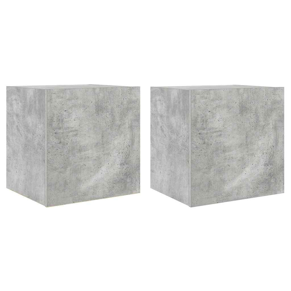 TV-Wandschränke mit LED, 2er Set, Betongrau