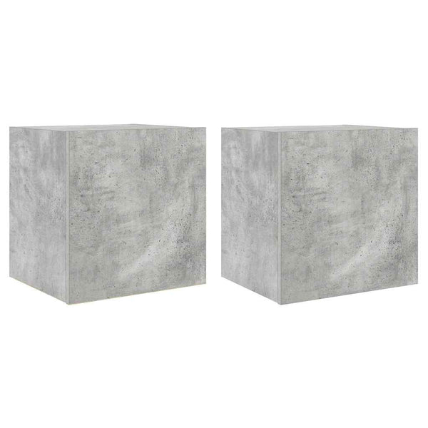 TV-Wandschränke mit LED, 2er Set, Betongrau