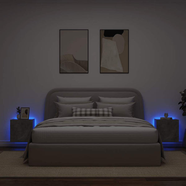 TV-Wandschränke mit LED, 2er Set, Betongrau