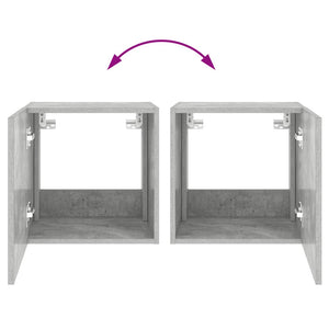 TV-Wandschränke mit LED, 2er Set, Betongrau
