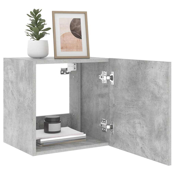 TV-Wandschränke mit LED, 2er Set, Betongrau
