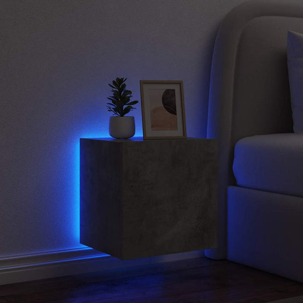 TV-Wandschränke mit LED, 2er Set, Betongrau