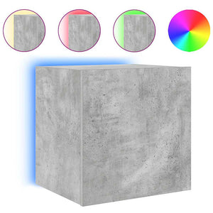 TV-Wandschränke mit LED, 2er Set, Betongrau