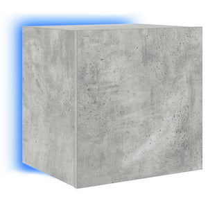 TV-Wandschränke mit LED, 2er Set, Betongrau