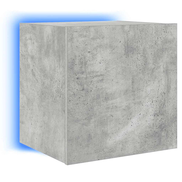 TV-Wandschränke mit LED, 2er Set, Betongrau