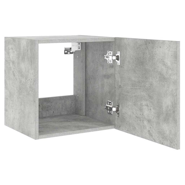 TV-Wandschränke mit LED, 2er Set, Betongrau