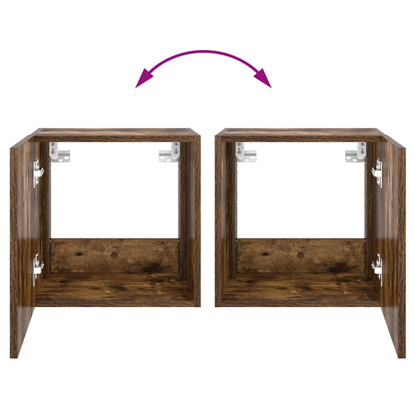 TV-Wandschrank Räuchereiche mit LED