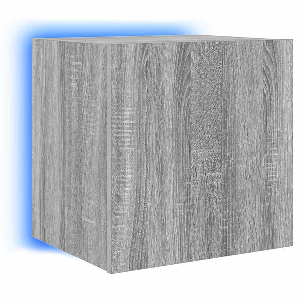 TV-Wandschrank mit LED Grau Sonoma