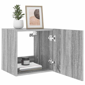 TV-Wandschrank mit LED Grau Sonoma