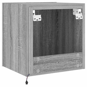 TV-Wandschrank mit LED Grau Sonoma