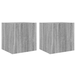 TV-Wandschränke mit LED, 2er Set, Grau