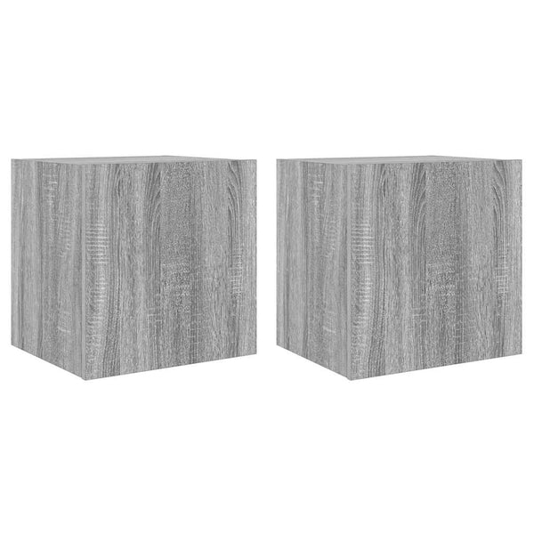 TV-Wandschränke mit LED, 2er Set, Grau
