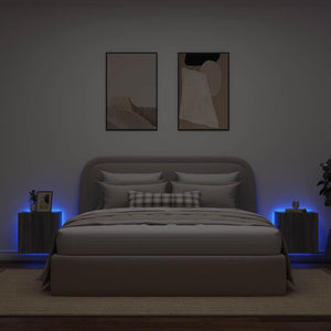 TV-Wandschränke mit LED, 2er Set, Grau