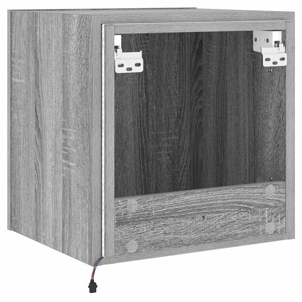 TV-Wandschränke mit LED, 2er Set, Grau