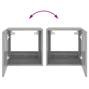 TV-Wandschränke mit LED, 2er Set, Grau