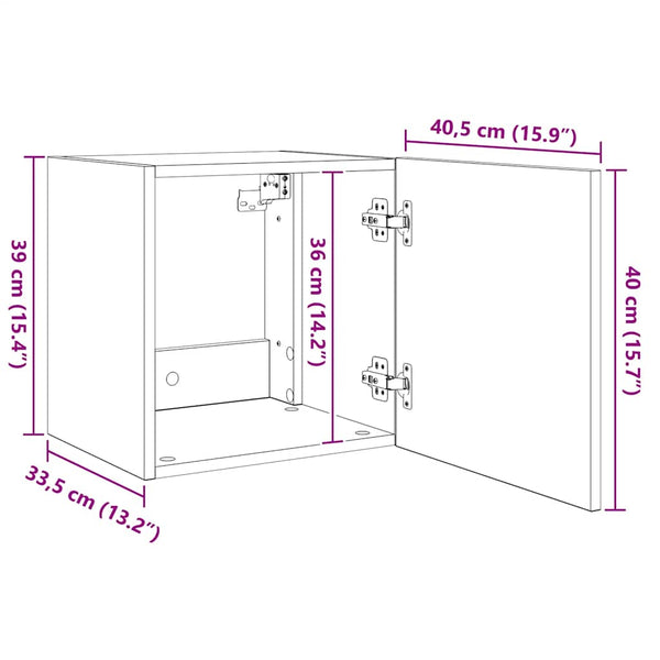 TV-Wandschränke mit LED, 2er Set, Grau