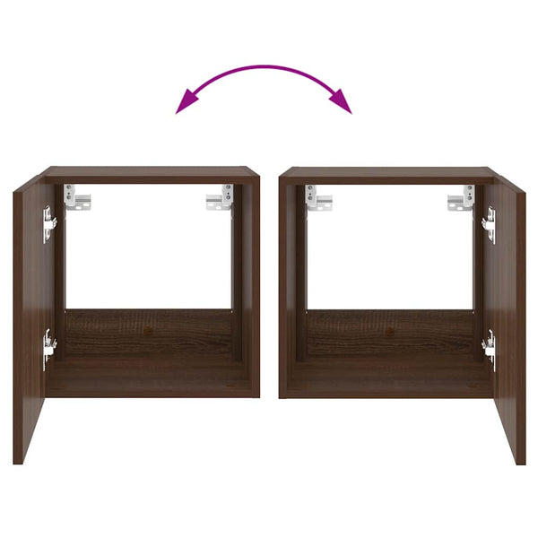 TV-Wandschrank mit LED Eichenoptik