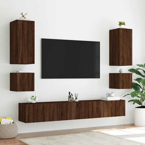 TV-Wandschrank mit LED Eichenoptik