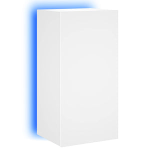 Weißer TV-Wandschrank mit LED-Beleuchtung