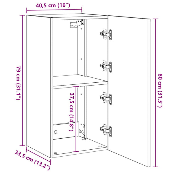 Weißer TV-Wandschrank mit LED-Beleuchtung