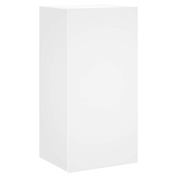 Weißer TV-Wandschrank mit LED-Beleuchtung