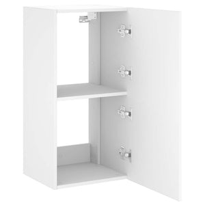 Weißer TV-Wandschrank mit LED-Beleuchtung