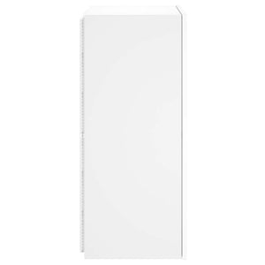 Weißer TV-Wandschrank mit LED-Beleuchtung